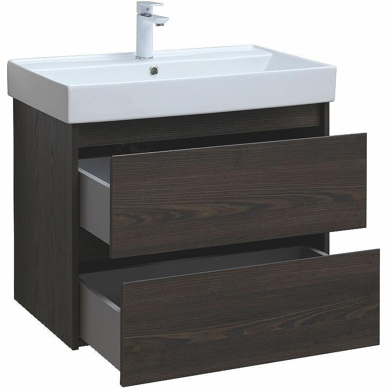 Тумба под раковину Aquanet Nova Lite 75 287895 подвесная Дуб черный, купить, цена, заказать, магазин, доставка, скидка, промокод, купить, цена, заказать, магазин, доставка, скидка, промокод