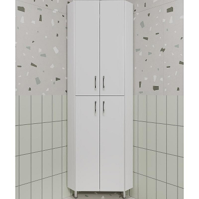 Шкаф пенал Style Line Веер 65 ЛС-00002327 угловой Белый глянцевый