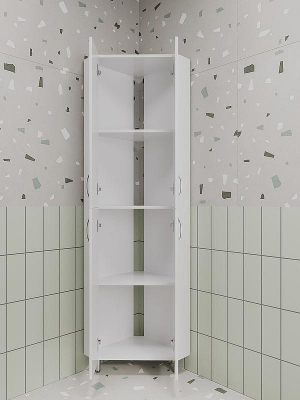 Шкаф пенал Style Line Веер 65 ЛС-00002327 угловой Белый глянцевый