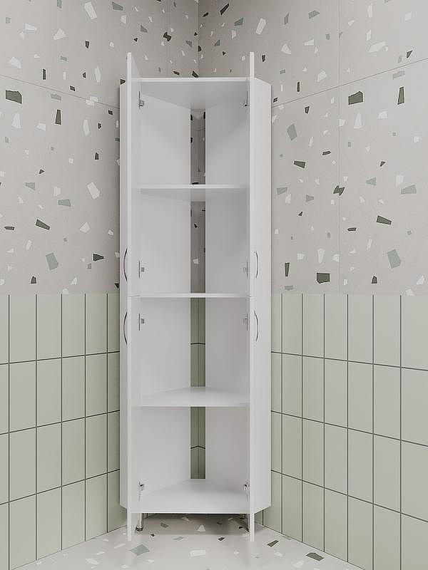 Шкаф пенал Style Line Веер 65 ЛС-00002327 угловой Белый глянцевый, купить, цена, заказать, магазин, доставка, скидка, промокод, купить, цена, заказать, магазин, доставка, скидка, промокод