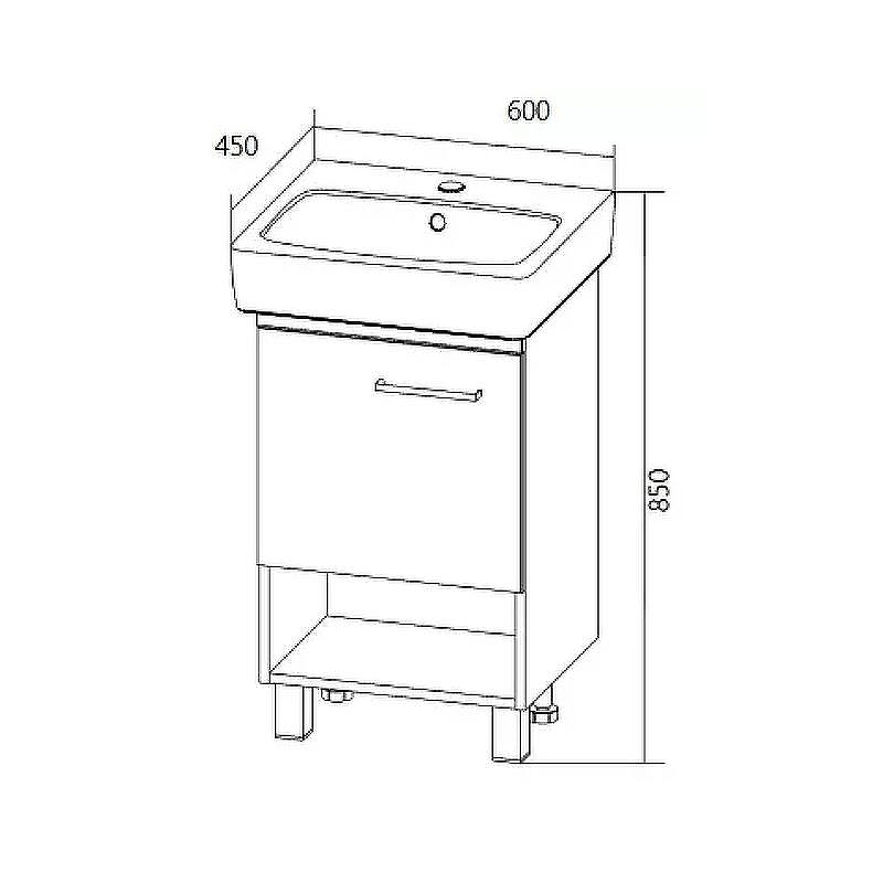 Тумба под раковину 1MarKa Tera 60 У76065 Дуб Сонома, купить, цена, заказать, магазин, доставка, скидка, промокод, купить, цена, заказать, магазин, доставка, скидка, промокод