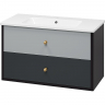 Тумба с раковиной Brevita 50 Shades of Grey Кристиан 100 УТ000014283 подвесная Черная матовая Серая матовая, купить, цена, заказать, магазин, доставка, скидка, промокод, купить, цена, заказать, магазин, доставка, скидка, промокод