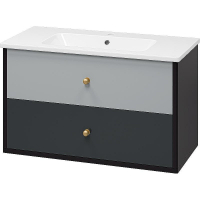 Тумба с раковиной Brevita 50 Shades of Grey Кристиан 100 УТ000014283 подвесная Черная матовая Серая матовая, купить, цена, заказать, магазин, доставка, скидка, промокод, купить, цена, заказать, магазин, доставка, скидка, промокод