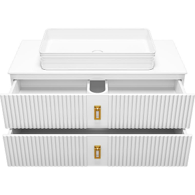 Тумба с раковиной Brevita Sevilla 105 УТ000022660 подвесная Белая глянцевая