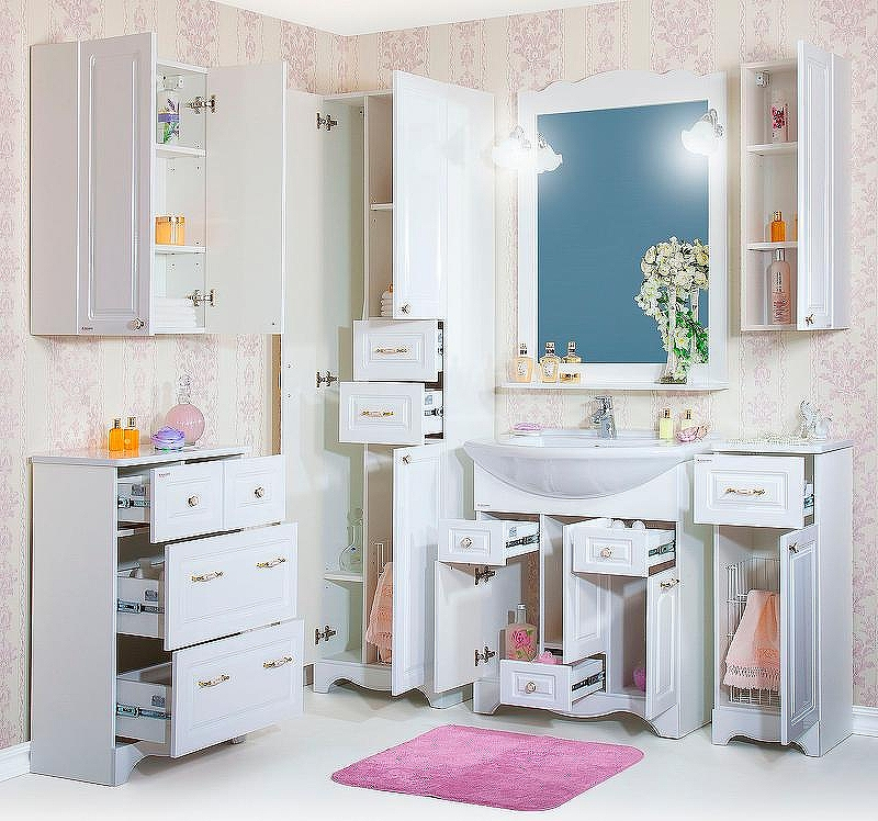 Тумба Бриклаер Анна 32 R 4627125411472 с бельевой корзиной Белая глянцевая, купить, цена, заказать, магазин, доставка, скидка, промокод, купить, цена, заказать, магазин, доставка, скидка, промокод