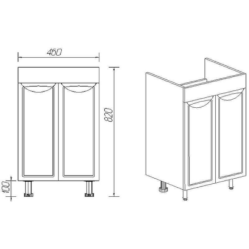 Тумба под раковину VIANT Лима 50 VLIM50CO-T2ST Белая, купить, цена, заказать, магазин, доставка, скидка, промокод, купить, цена, заказать, магазин, доставка, скидка, промокод