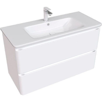 Тумба под раковину Aquanet Эмбер 105 330469 подвесная Белая матовая