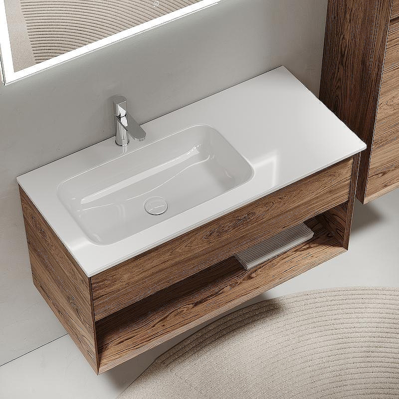 Тумба под раковину Sancos Marmi 1.0 100 L MR1.0100LECH подвесная Дуб чарльстон, купить, цена, заказать, магазин, доставка, скидка, промокод, купить, цена, заказать, магазин, доставка, скидка, промокод