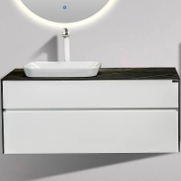 Тумба с раковиной Black&White Universe U907.1200 120 907u1200 подвесная White matt Lauren gold, купить, цена, заказать, магазин, доставка, скидка, промокод, купить, цена, заказать, магазин, доставка, скидка, промокод