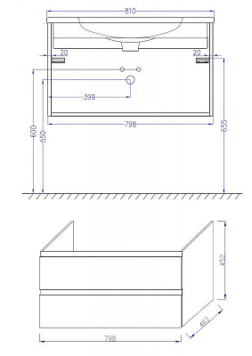 Тумба под раковину Jacob Delafon Madeleine 80 EB2053-J51 подвесная Белый матовый