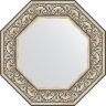 Зеркало Evoform Octagon 60х60 BY 3847 в багетной раме - Барокко серебро 106, купить, цена, заказать, магазин, доставка, скидка, промокод, купить, цена, заказать, магазин, доставка, скидка, промокод
