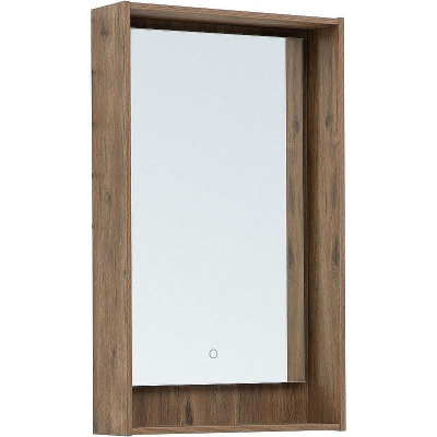 Зеркало Aquanet Милан 50 336397 с подсветкой Дуб рустикальный с сенсорным выключателем