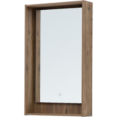 Зеркало Aquanet Милан 50 336397 с подсветкой Дуб рустикальный с сенсорным выключателем