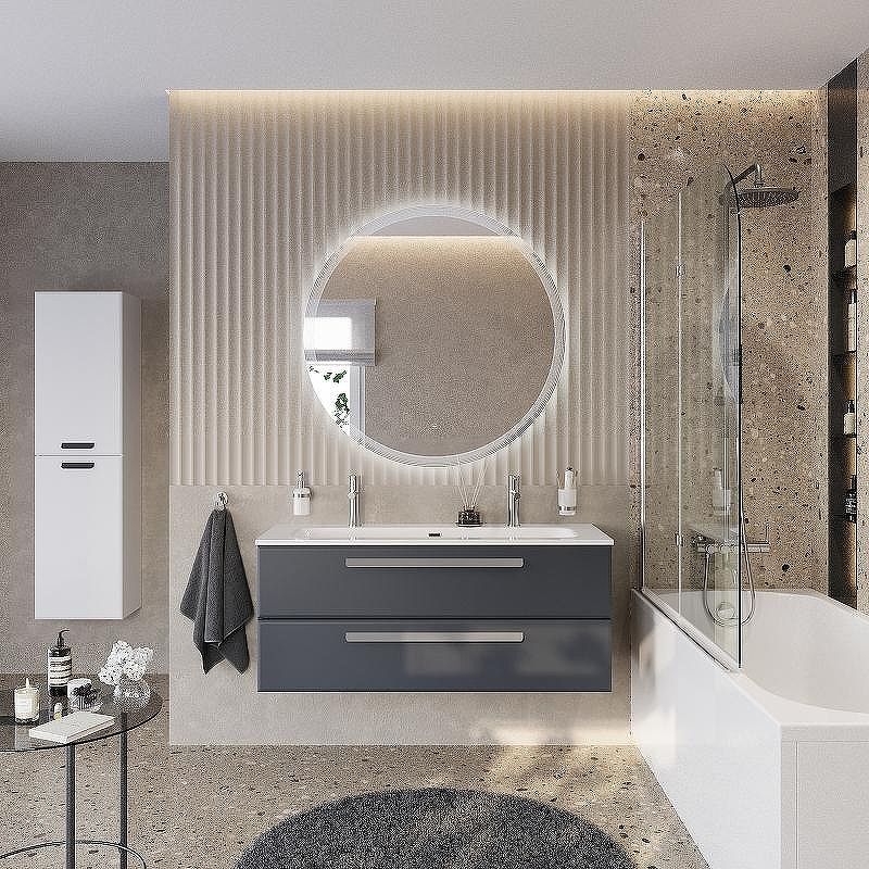 Тумба под раковину Cezares Eco-Cer-N 120 ECO-CER-N-1200-2C-SO-GR-P подвесная Grafito без ручек, купить, цена, заказать, магазин, доставка, скидка, промокод, купить, цена, заказать, магазин, доставка, скидка, промокод