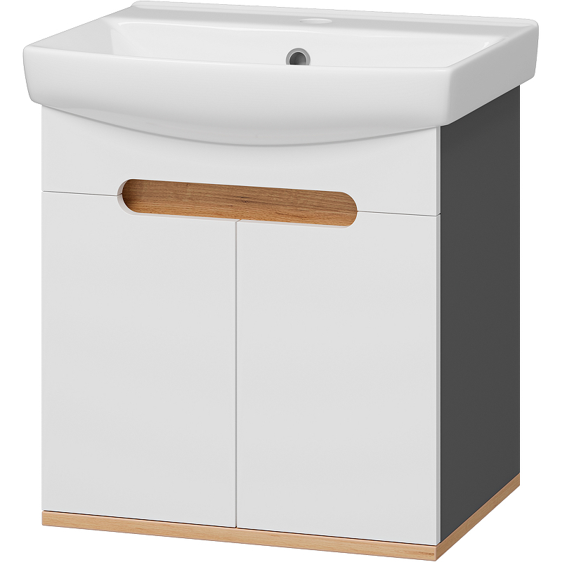 Тумба с раковиной Misty Сканди 50 УТ000023182 подвесная Белый Дуб крафт золотой Антрацит, купить, цена, заказать, магазин, доставка, скидка, промокод, купить, цена, заказать, магазин, доставка, скидка, промокод
