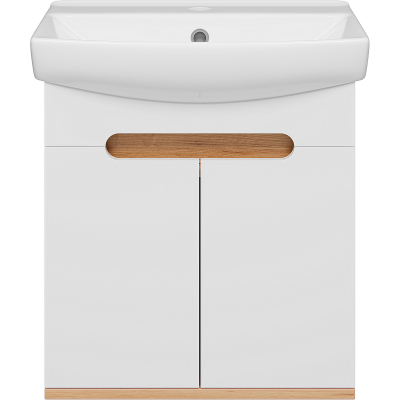 Тумба с раковиной Misty Сканди 50 УТ000023182 подвесная Белый Дуб крафт золотой Антрацит