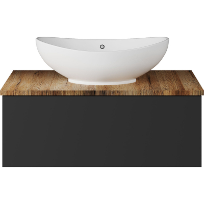 Тумба с раковиной Misty Ива 80 УТ000014119 подвесная Графит Дуб Вотан