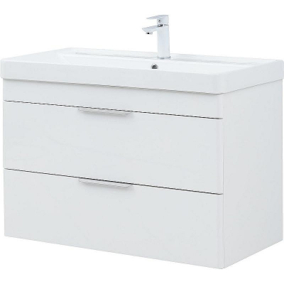 Тумба под раковину Aquanet Ирис new 90 336311 подвесная Белый глянец