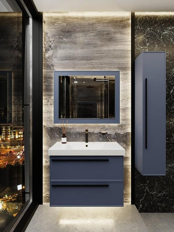 Тумба под раковину La Fenice Elba Twin 90 FNC-01-ELB-BG-90-2 подвесная Синяя матовая, купить, цена, заказать, магазин, доставка, скидка, промокод, купить, цена, заказать, магазин, доставка, скидка, промокод