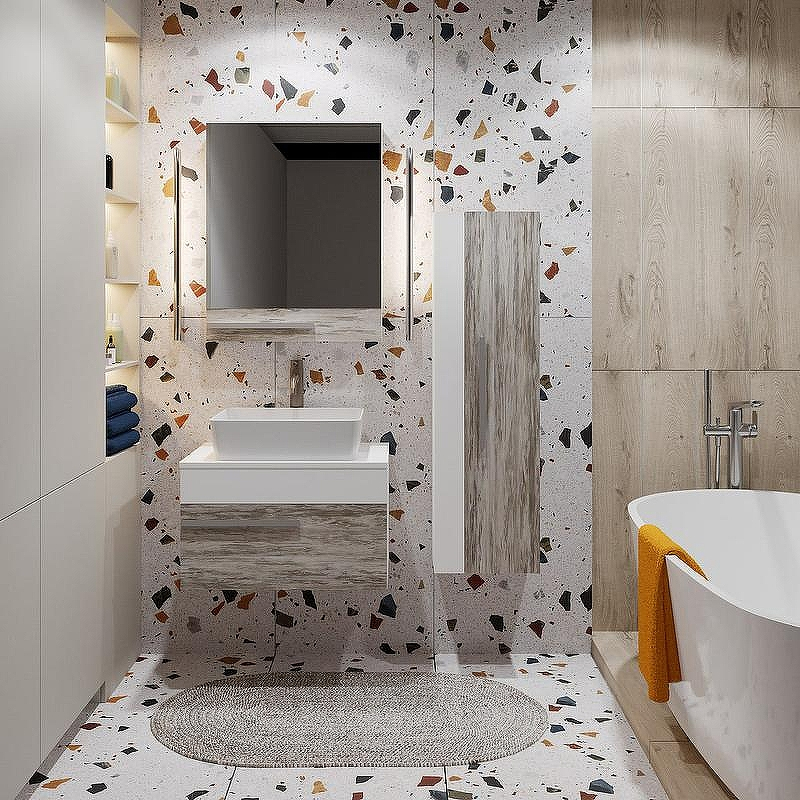 Тумба под раковину Runo Вудлайн 65 00-00001009 подвесная Белая Дуб скандинавский, купить, цена, заказать, магазин, доставка, скидка, промокод, купить, цена, заказать, магазин, доставка, скидка, промокод