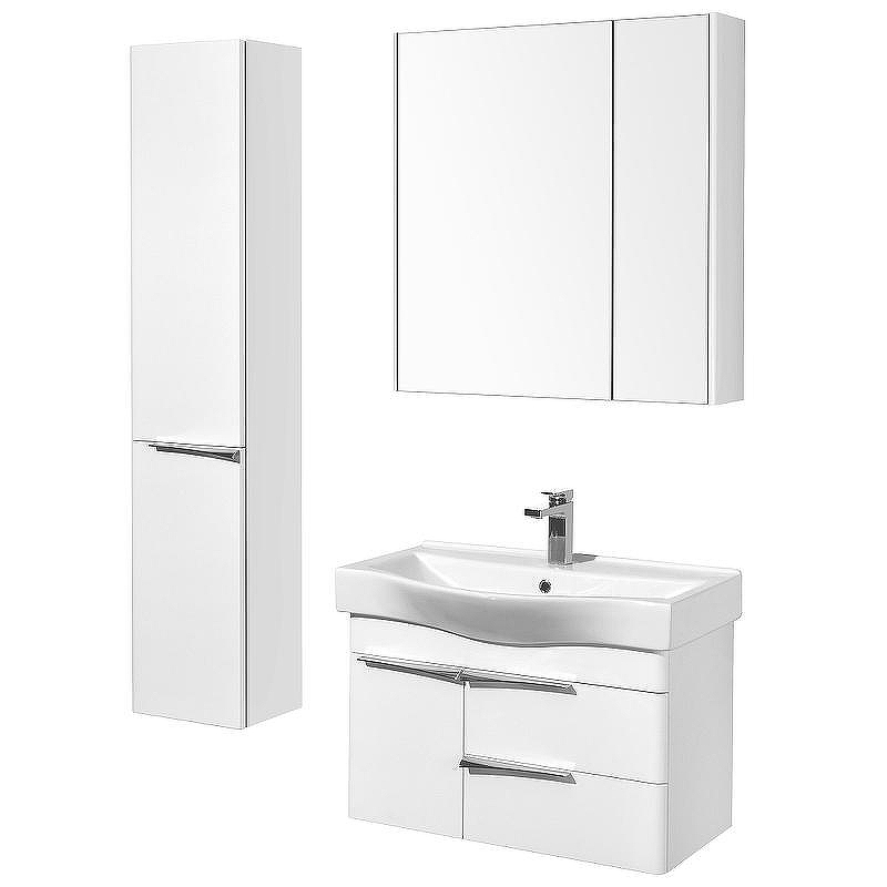 Зеркальный шкаф Aquaton Беверли 80 1A237102BV010 Белый глянец, купить, цена, заказать, магазин, доставка, скидка, промокод, купить, цена, заказать, магазин, доставка, скидка, промокод