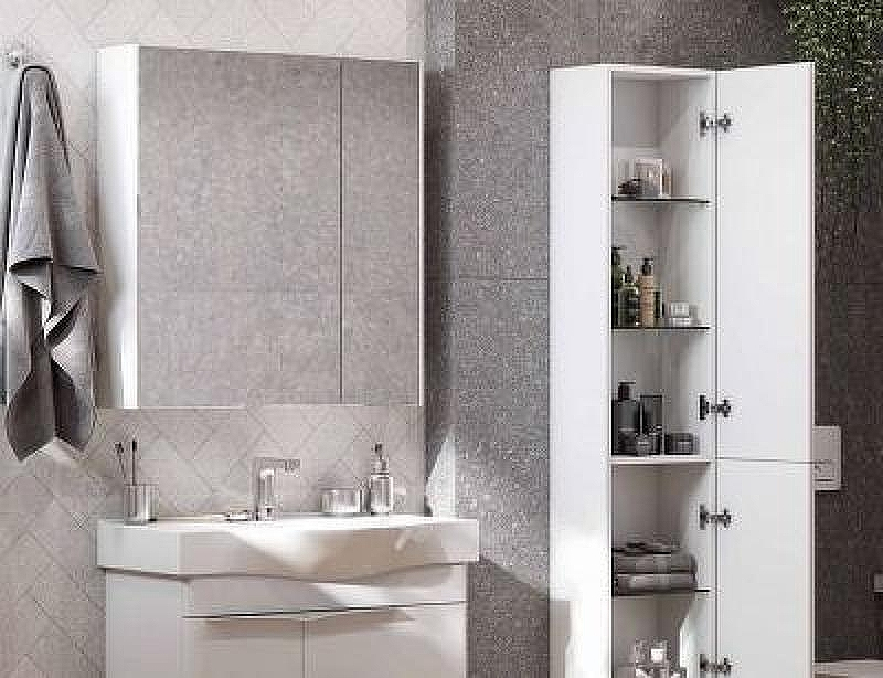 Зеркальный шкаф Aquaton Беверли 80 1A237102BV010 Белый глянец, купить, цена, заказать, магазин, доставка, скидка, промокод, купить, цена, заказать, магазин, доставка, скидка, промокод