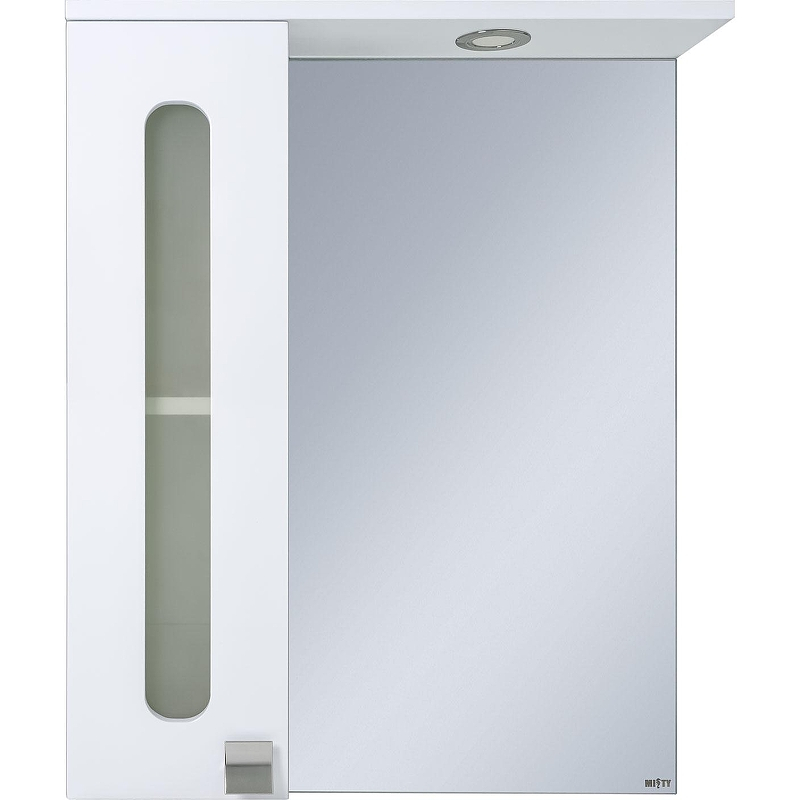 Зеркало со шкафом Misty Урал 60 L Э-Ура-04060-021Л с подсветкой Белое, купить, цена, заказать, магазин, доставка, скидка, промокод, купить, цена, заказать, магазин, доставка, скидка, промокод