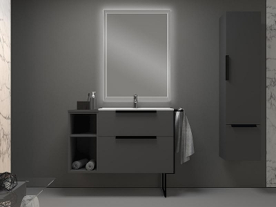 Тумба под раковину Cezares Urban 74 55160 подвесная Grigio opaco без ножки и боковой полки