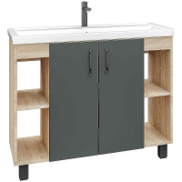 Тумба под раковину Grossman Флай 100 101002 Дуб сонома Серая, купить, цена, заказать, магазин, доставка, скидка, промокод, купить, цена, заказать, магазин, доставка, скидка, промокод