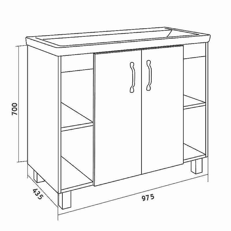 Тумба под раковину Grossman Флай 100 101002 Дуб сонома Серая, купить, цена, заказать, магазин, доставка, скидка, промокод, купить, цена, заказать, магазин, доставка, скидка, промокод