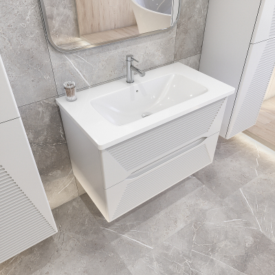 Тумба под раковину Caprigo Modo Terza 80 35613-SF027 подвесная цвет Белый