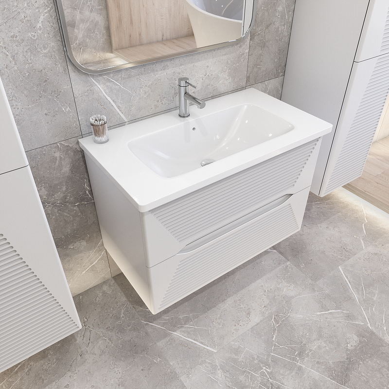 Тумба под раковину Caprigo Modo Terza 80 35613-SF027 подвесная цвет Белый, купить, цена, заказать, магазин, доставка, скидка, промокод, купить, цена, заказать, магазин, доставка, скидка, промокод