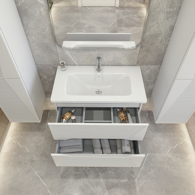 Тумба под раковину Caprigo Modo Terza 80 35613-SF027 подвесная цвет Белый