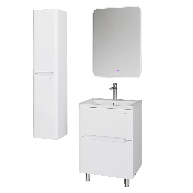 Тумба под раковину Grossman Адель 70 107018 цвет Белый глянцевый, купить, цена, заказать, магазин, доставка, скидка, промокод, купить, цена, заказать, магазин, доставка, скидка, промокод