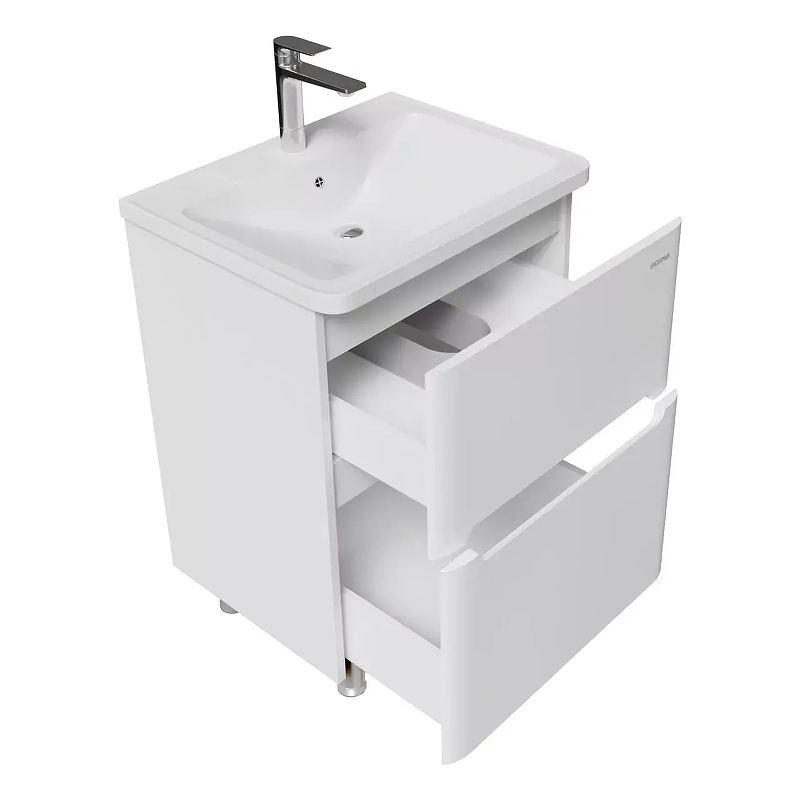 Тумба под раковину Grossman Адель 70 107018 цвет Белый глянцевый, купить, цена, заказать, магазин, доставка, скидка, промокод, купить, цена, заказать, магазин, доставка, скидка, промокод