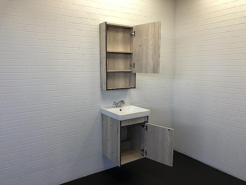 Зеркальный шкаф Comforty Вена 45 00-00006652 Дуб дымчатый, купить, цена, заказать, магазин, доставка, скидка, промокод, купить, цена, заказать, магазин, доставка, скидка, промокод