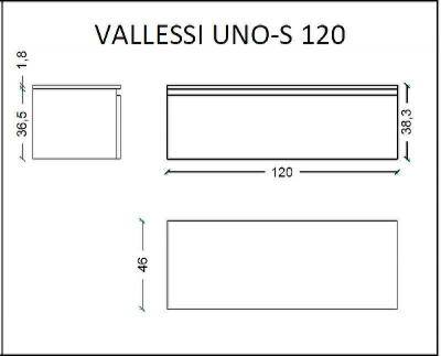 Тумба Boheme Armadi Art Vallessi UNO-S 120 897-120-A mat подвесная Антрацит матовый