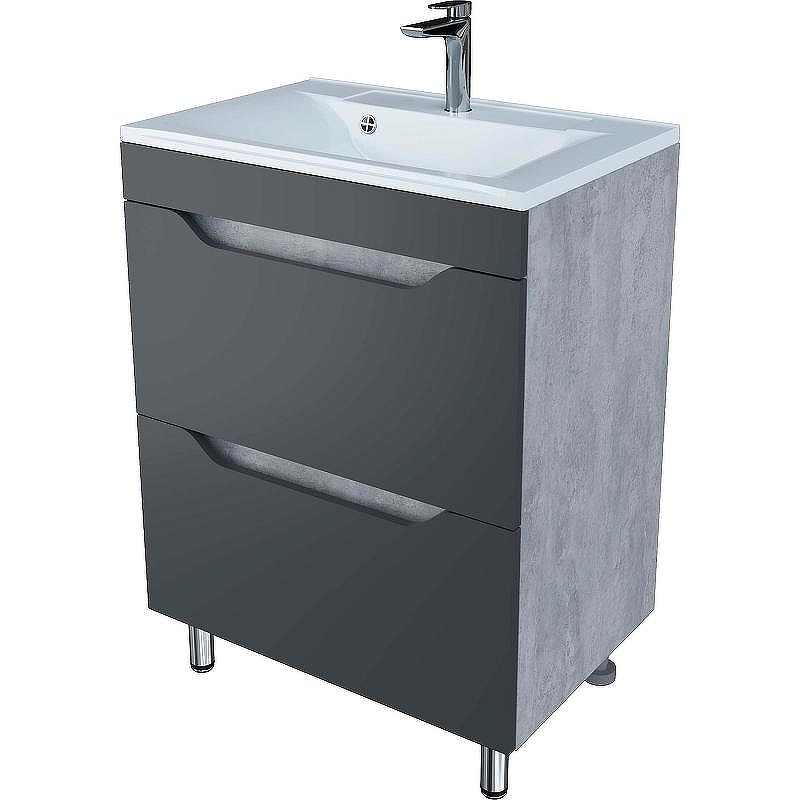 Тумба под раковину Stella Polar Абигель 65 SP-00001131 Серая Цемент, купить, цена, заказать, магазин, доставка, скидка, промокод, купить, цена, заказать, магазин, доставка, скидка, промокод