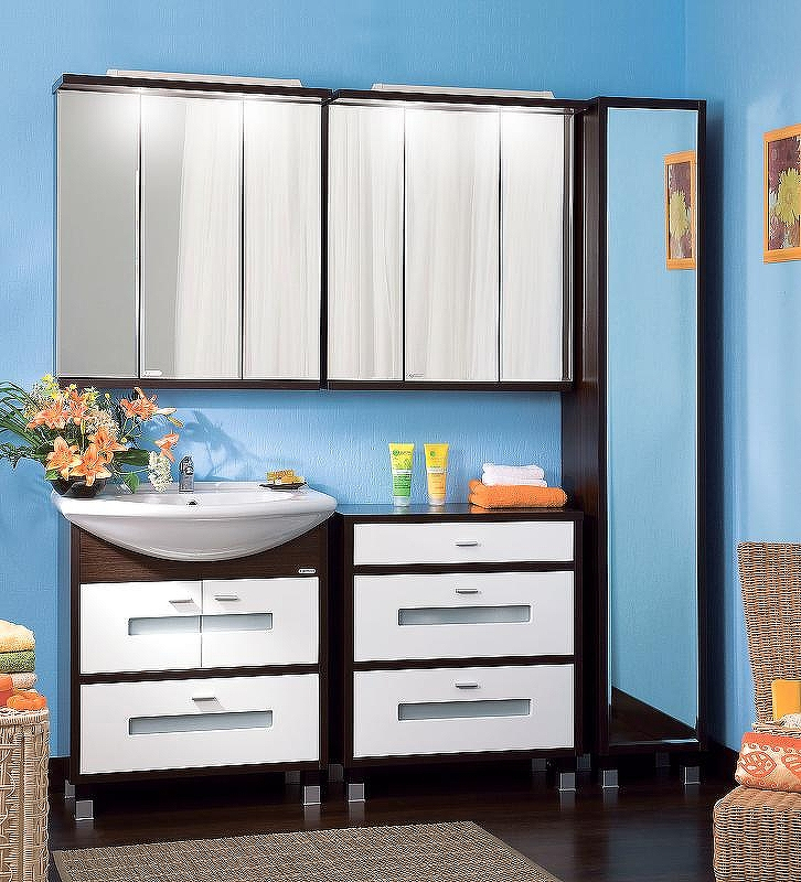 Комод Бриклаер Бали 70 4627125411878 Венге Белый глянцевый, купить, цена, заказать, магазин, доставка, скидка, промокод, купить, цена, заказать, магазин, доставка, скидка, промокод