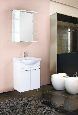 Зеркальный шкаф Onika Глория 65.02 R 206507 с подсветкой Белый