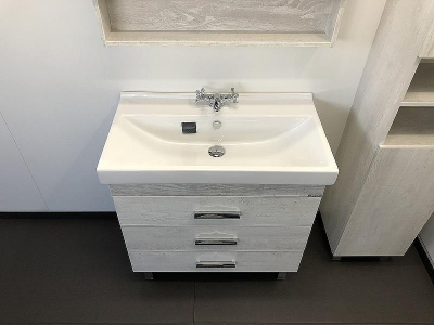 Тумба с раковиной Comforty Никосия 80Н 00004142204 Дуб белый