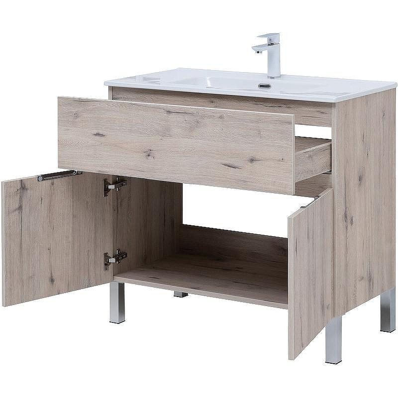 Тумба под раковину Aquanet Алвита New 90 303912 Дуб веллингтон белый, купить, цена, заказать, магазин, доставка, скидка, промокод, купить, цена, заказать, магазин, доставка, скидка, промокод