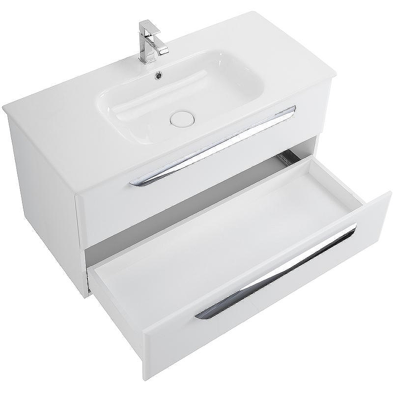 Тумба под раковину Cezares Eco-Cer 100 ECO-CER-1000-2C-SO-BL подвесная Bianco Lucido без ручек, купить, цена, заказать, магазин, доставка, скидка, промокод, купить, цена, заказать, магазин, доставка, скидка, промокод