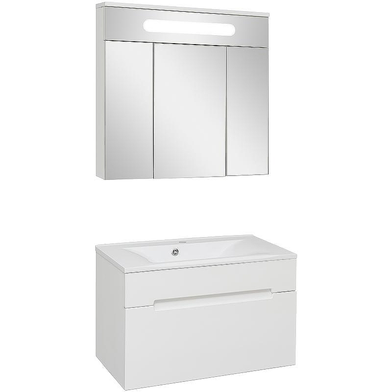 Зеркальный шкаф Aqua de Marco Olivia 80 1080COLI с подсветкой Белый, купить, цена, заказать, магазин, доставка, скидка, промокод, купить, цена, заказать, магазин, доставка, скидка, промокод