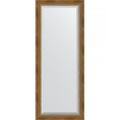 Зеркало Evoform Exclusive 143х58 BY 3536 с фацетом в багетной раме - Состаренная бронза с плетением 70