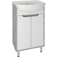 Тумба под раковину Runo Эко 50 00-00001326 Серый бетон Белая, купить, цена, заказать, магазин, доставка, скидка, промокод, купить, цена, заказать, магазин, доставка, скидка, промокод