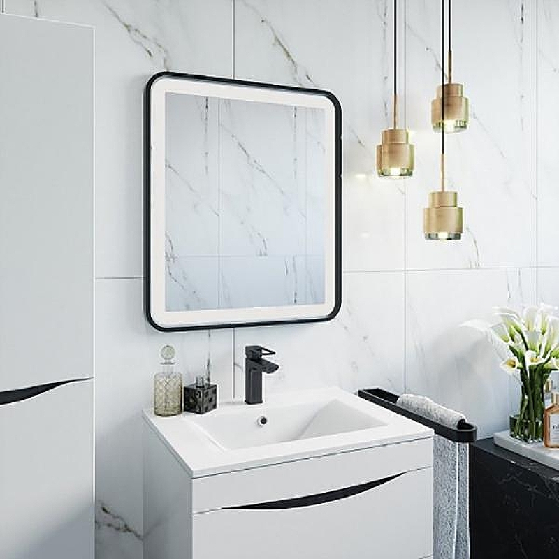 Зеркало Iddis Cloud 80 с подсветкой Черный матовый, купить, цена, заказать, магазин, доставка, скидка, промокод, купить, цена, заказать, магазин, доставка, скидка, промокод