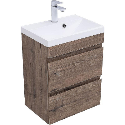 Тумба под раковину Aquanet Нота New 50 334190 подвесная Дуб веллингтон табак