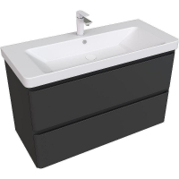 Тумба под раковину Aquanet Эмбер 105 330470 подвесная Черная матовая, купить, цена, заказать, магазин, доставка, скидка, промокод, купить, цена, заказать, магазин, доставка, скидка, промокод