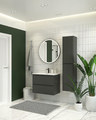 Тумба под раковину Aquanet Эмбер 105 330470 подвесная Черная матовая